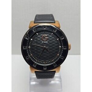 Mens G by GUESS  Black Rose Gold Watch G10438G1 New Battery